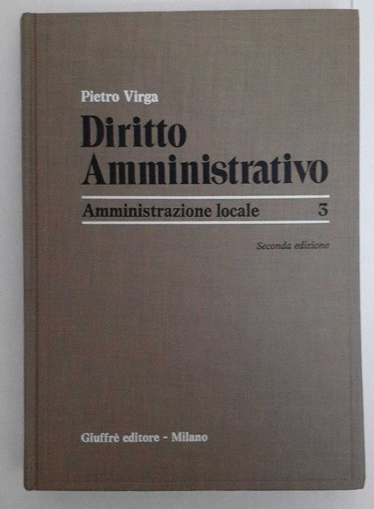 Diritto Amministrativo.  Amministrazione locale 3 - copertina