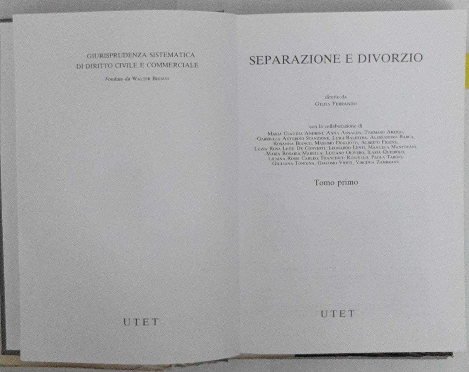 Separazione e divorzio. Tomo primo - copertina