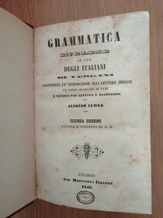Grammatica inglese ad uso degli italiani - copertina