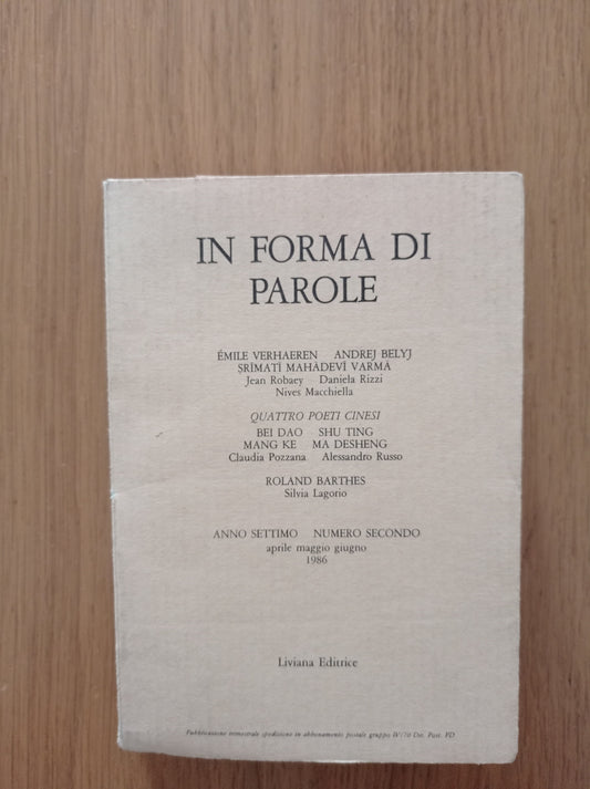 In forma di parole - copertina