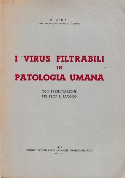 Virus filtrabili in patologia umana - copertina