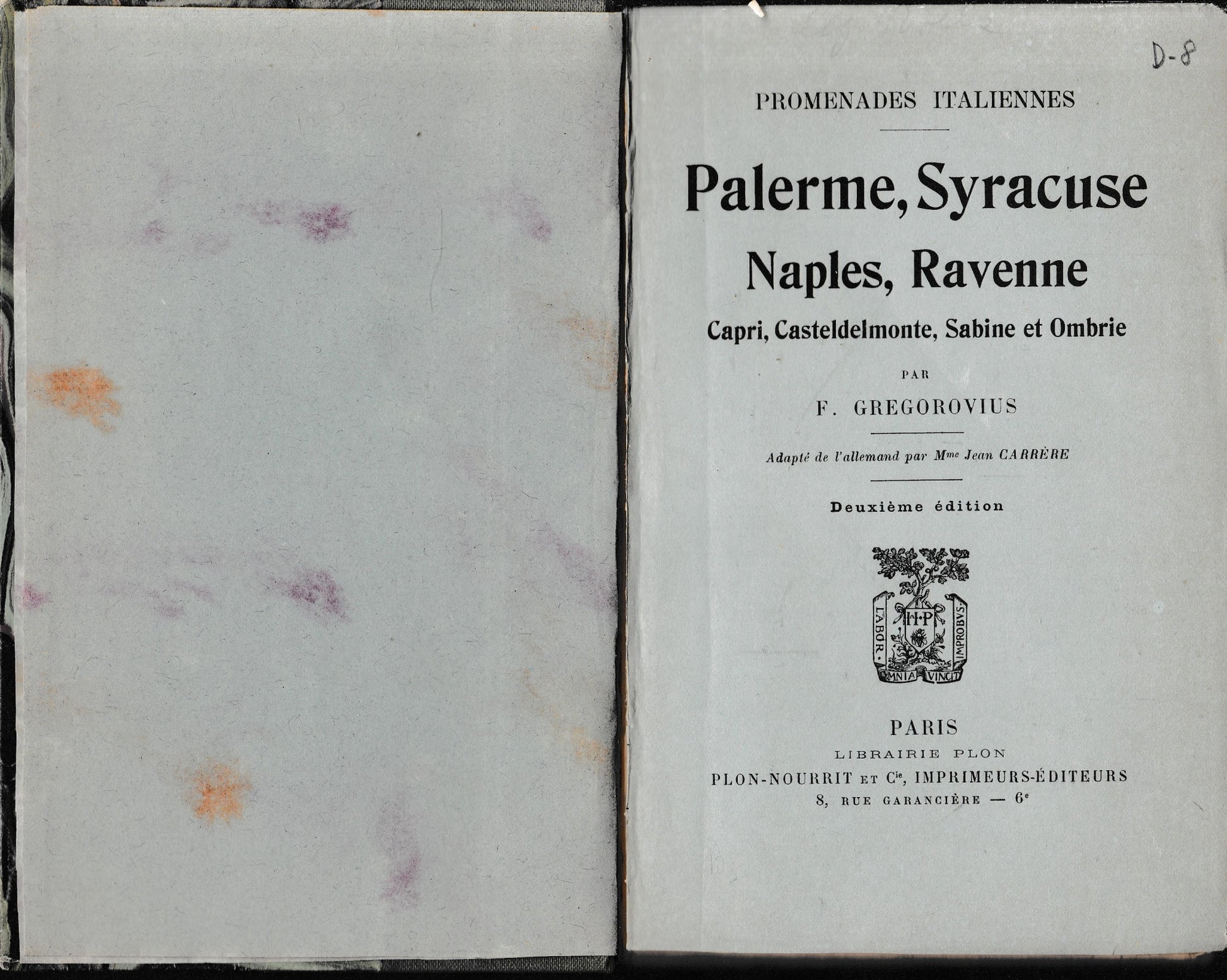 Palerme, Syracuse, Naples, Ravenne, Capri, Castedelmonte, Sabine et Ombrie - copertina