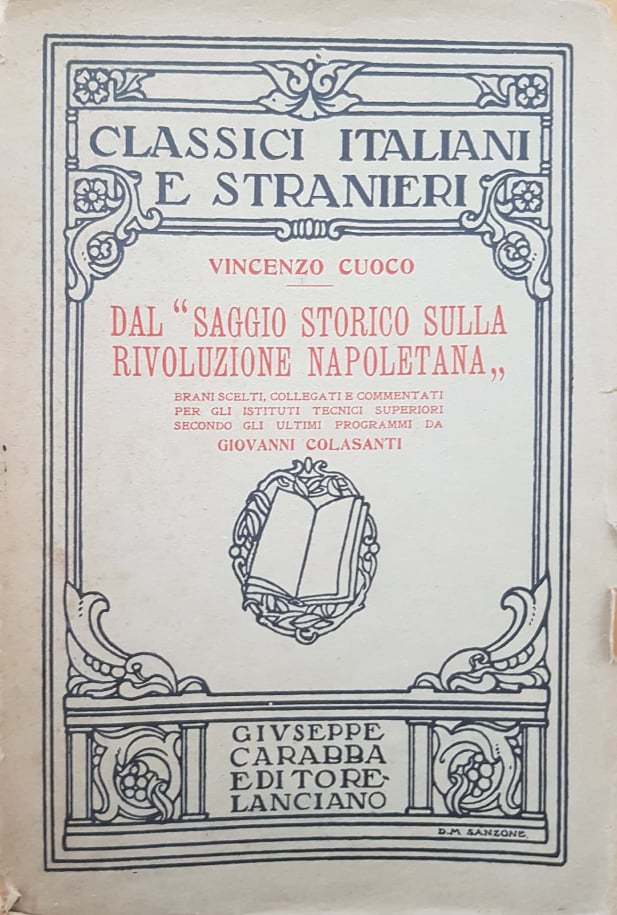 Dal "saggio storico sulla rivoluzione napoletana" - copertina