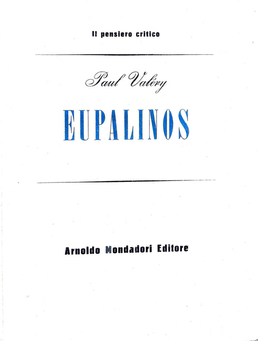 Eupalinos - copertina