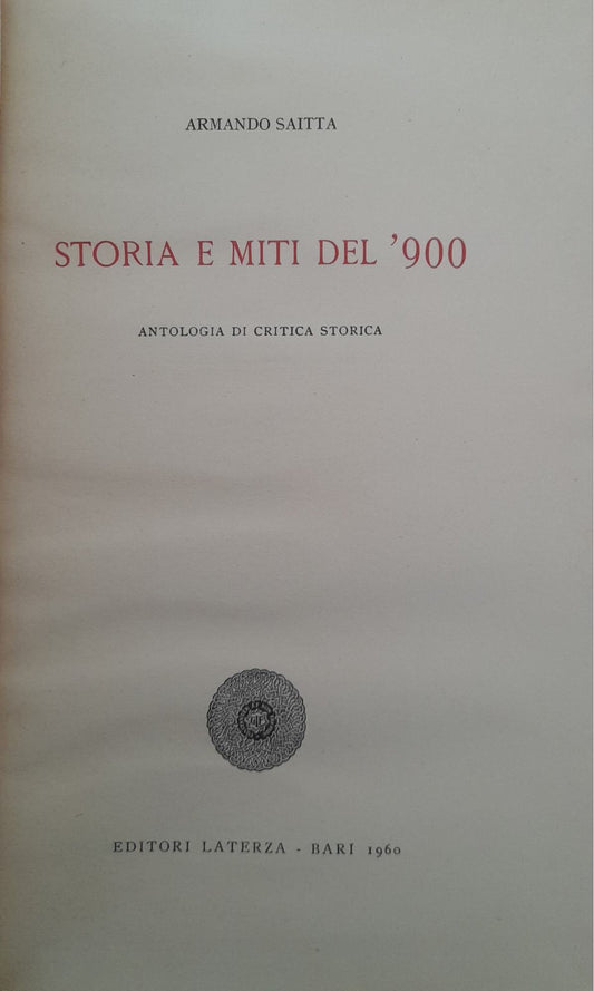 Storia e miti del '900 - copertina