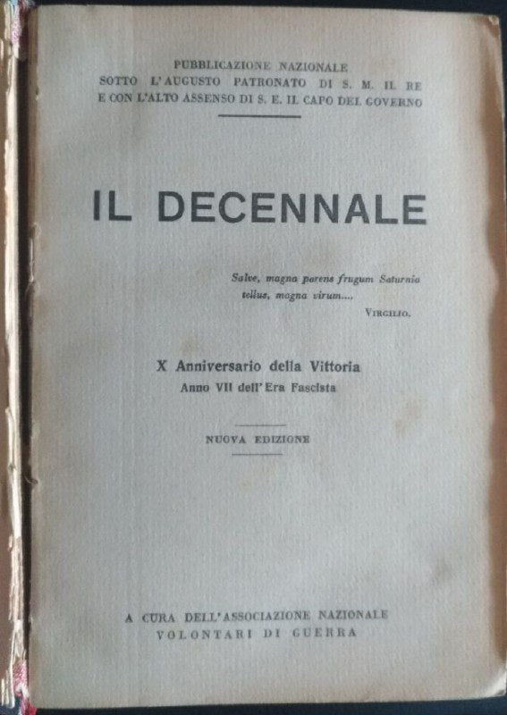 Il decennale. X Anniversario della Vittoria - copertina