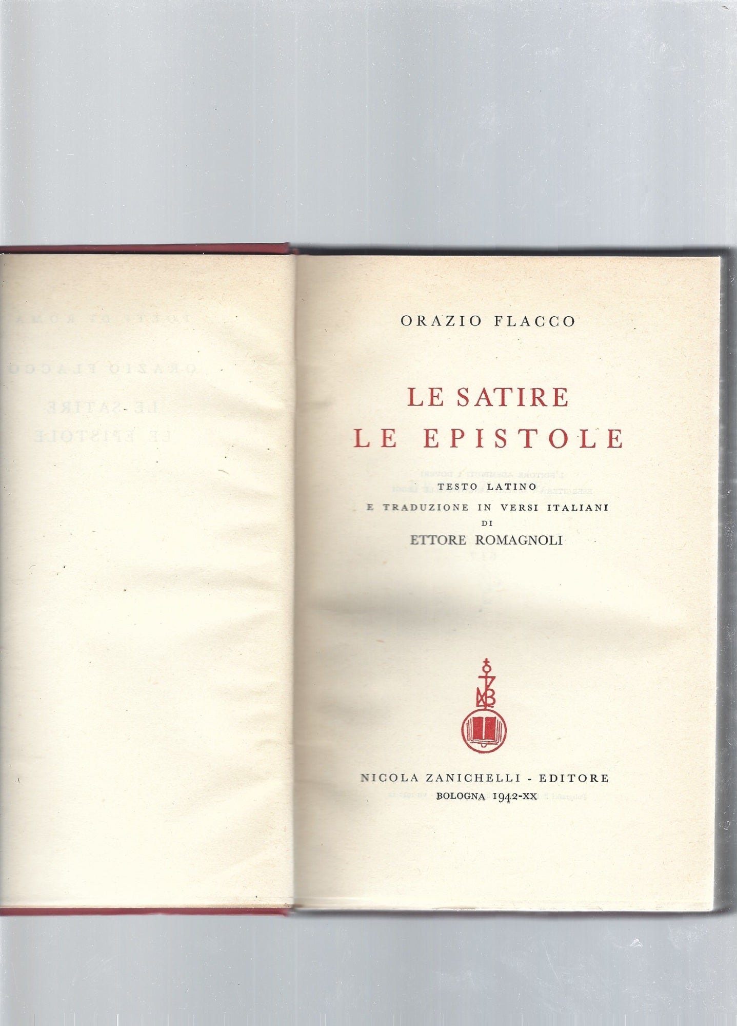 Satire e epistole - copertina