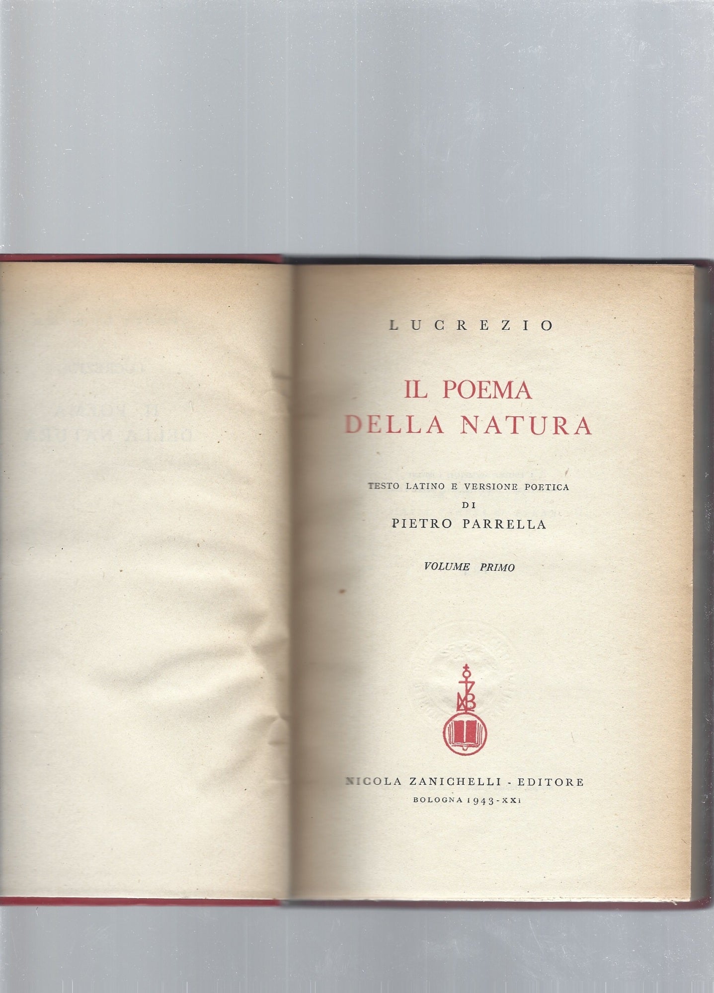 Il poema della natura,  2 volumi - copertina
