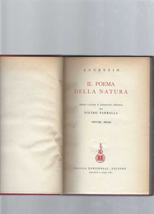 Il poema della natura,  2 volumi - copertina