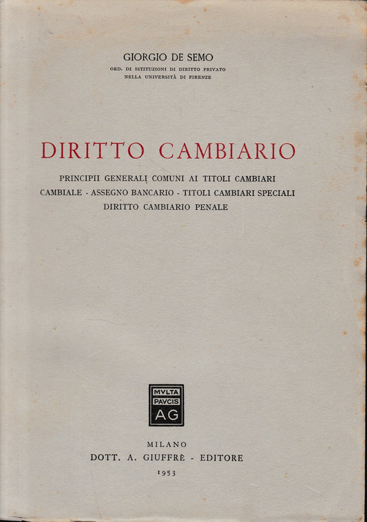 Diritto cambiario - copertina