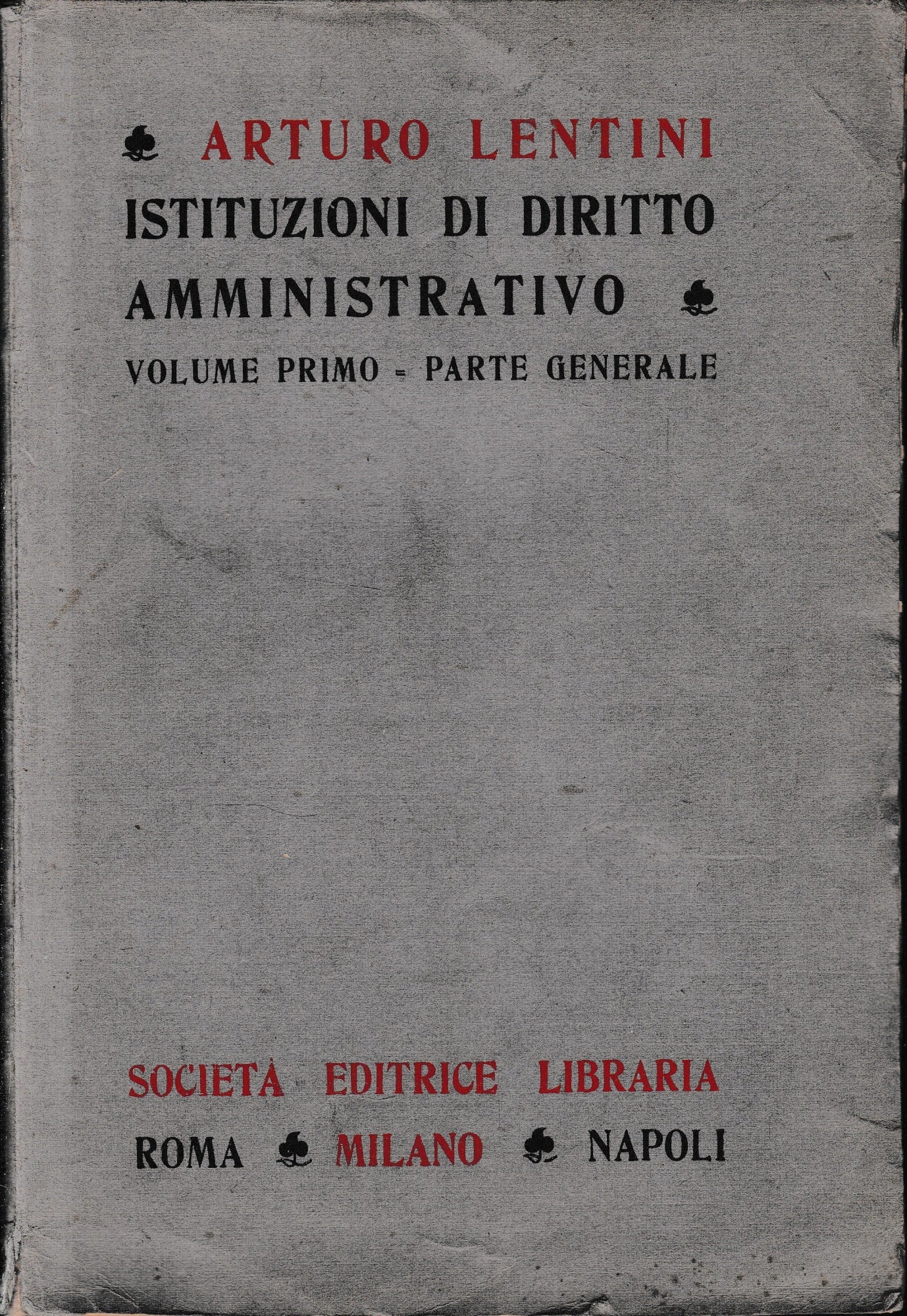 Istituzioni di diritto amministrativo, vol. 1° - copertina