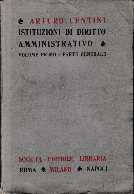 Istituzioni di diritto amministrativo, vol. 1° - copertina