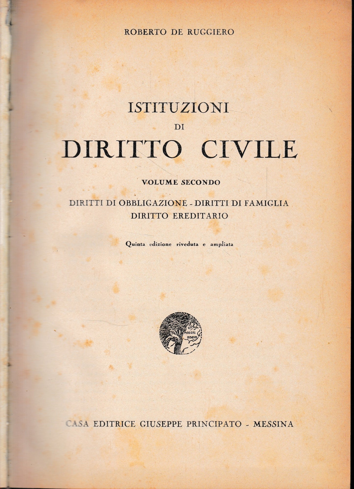 Istituzioni di Diritto Civile, vol. 2° - copertina