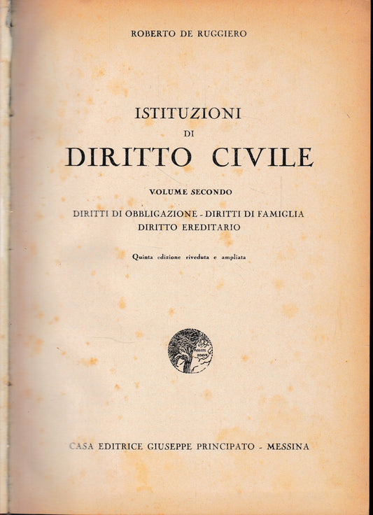 Istituzioni di Diritto Civile, vol. 2° - copertina