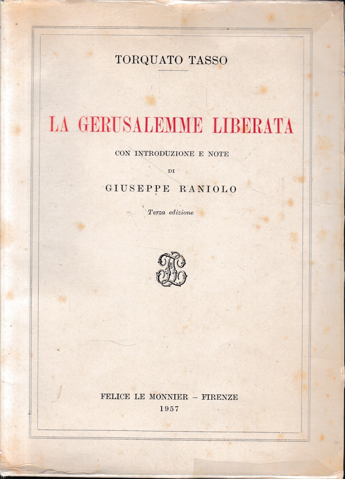 La Gerusalemme liberata - copertina