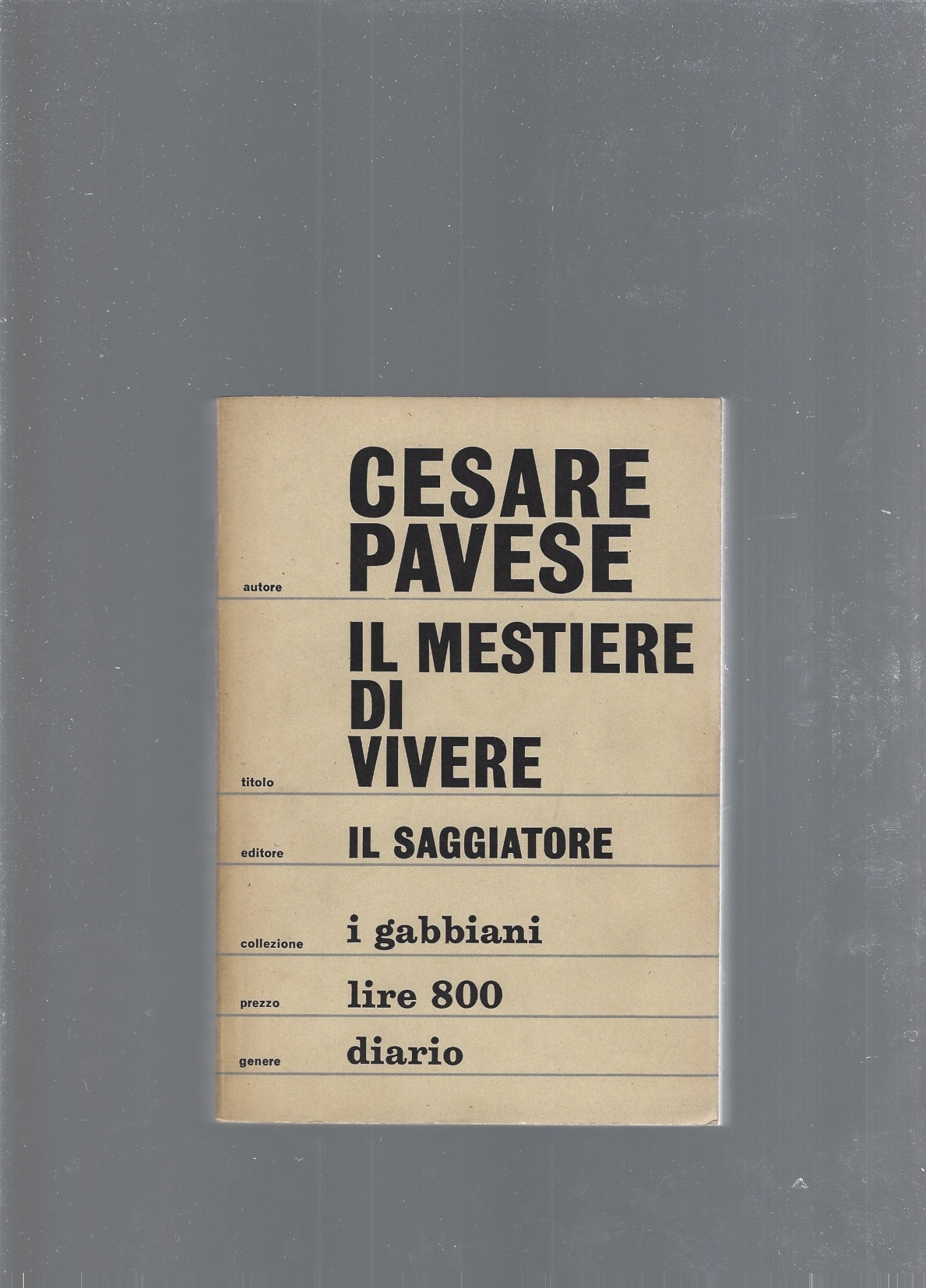 Il mestiere di vivere - copertina