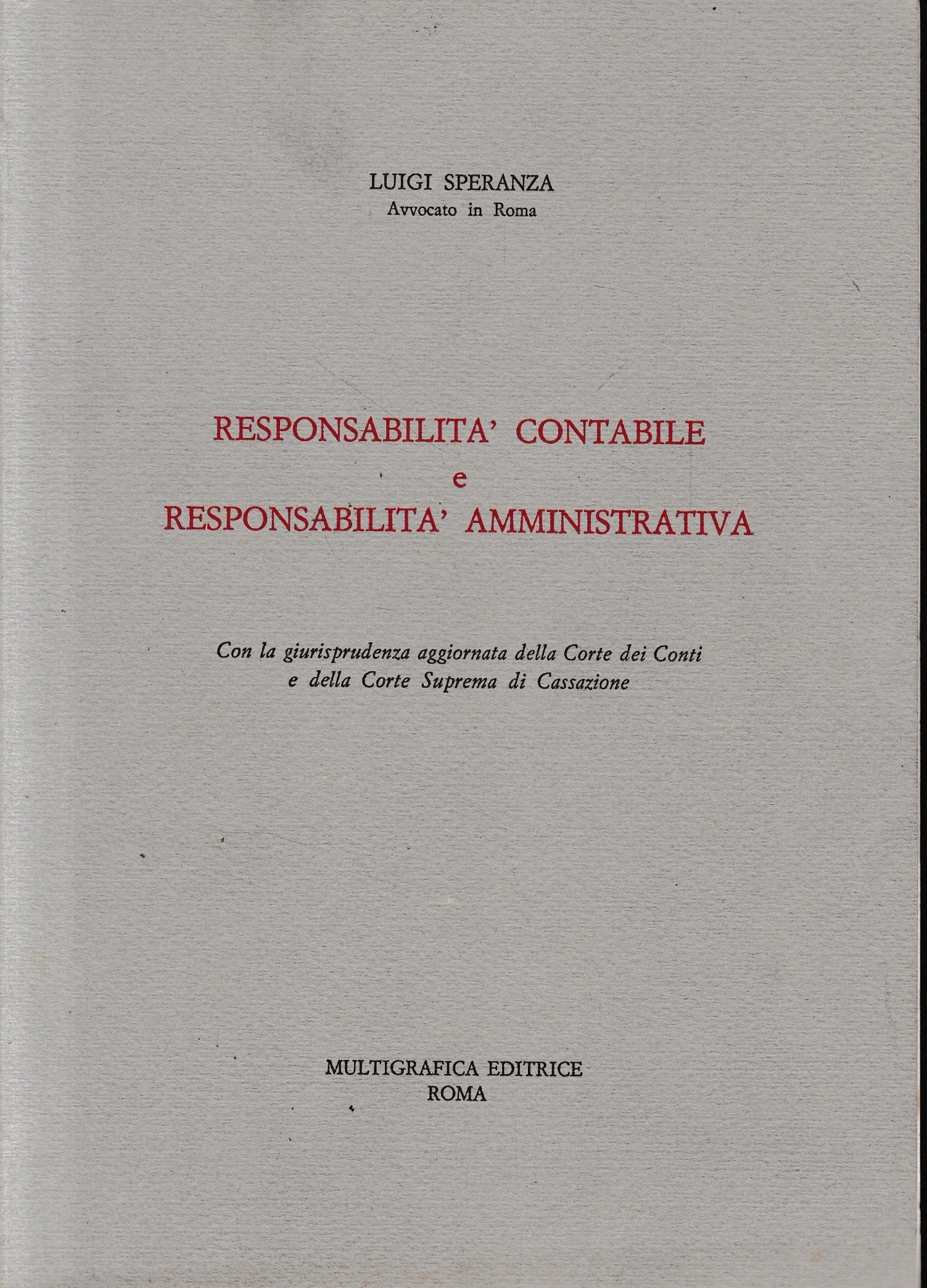 Responsabilità contabile e responsabilità amministrativa - copertina