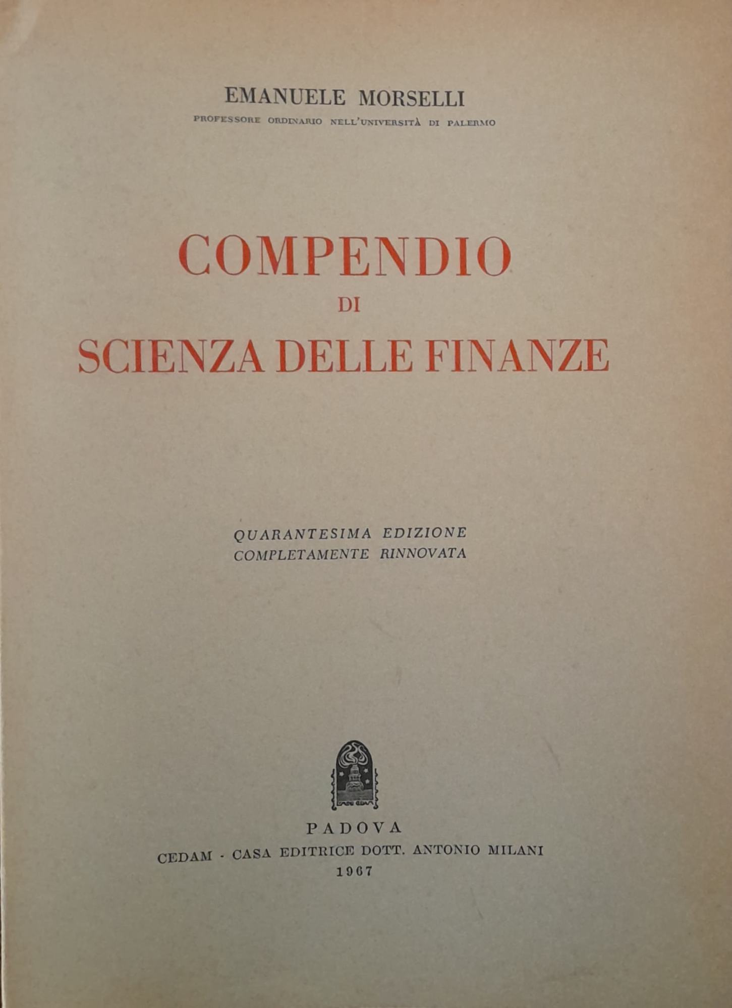 Compendio di scienza delle finanze - copertina