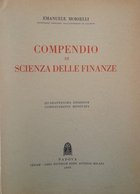 Compendio di scienza delle finanze - copertina