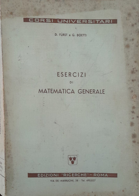 Esercizi di matematica generale - copertina