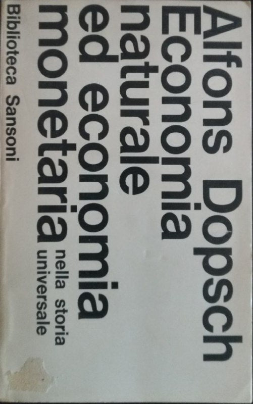 Economia naturale ed economia monetaria - copertina