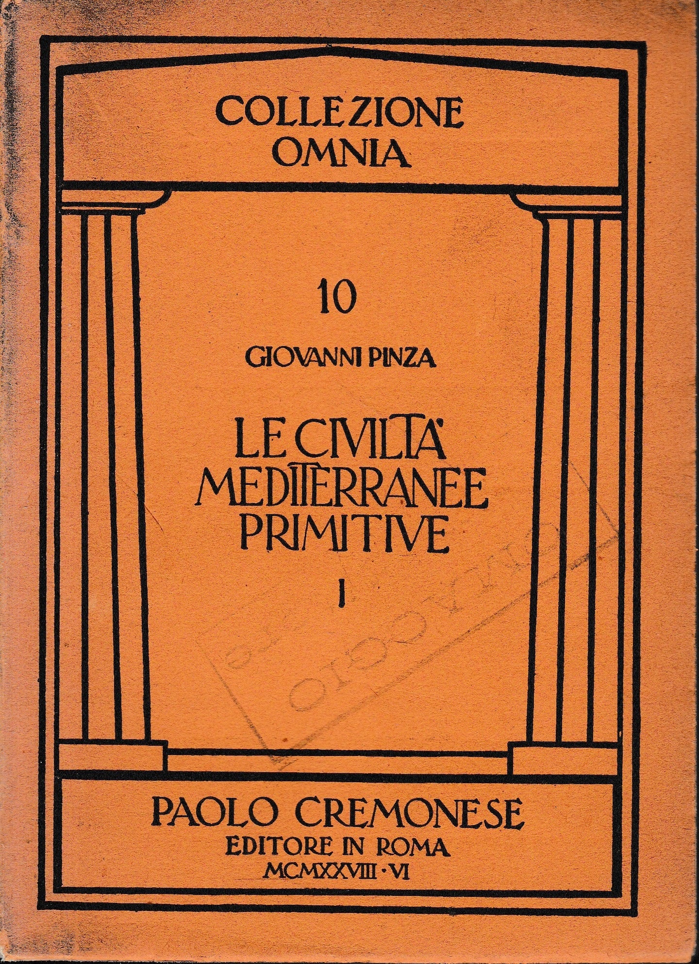 Le civiltà mediterranee primitive, vol. 1. - copertina
