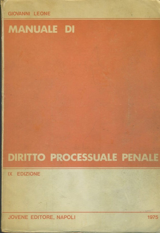 Manuale di diritto processuale penale - copertina