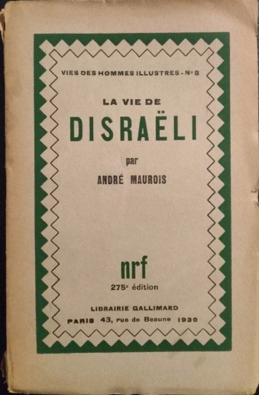 La vie de Disraeli - copertina