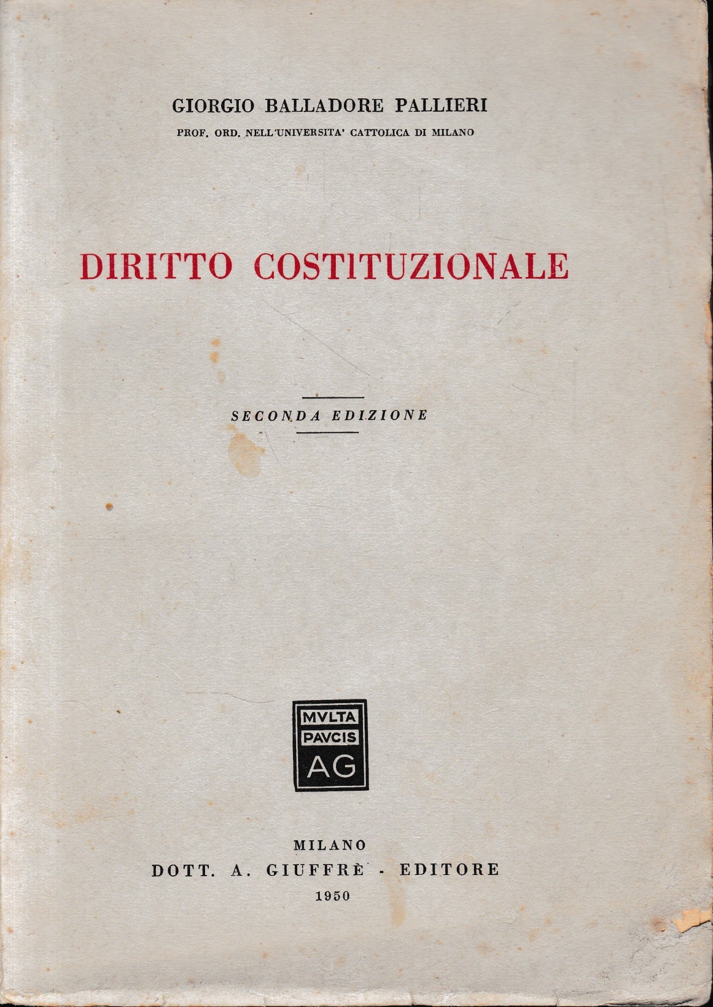 Diritto costituzionale - copertina