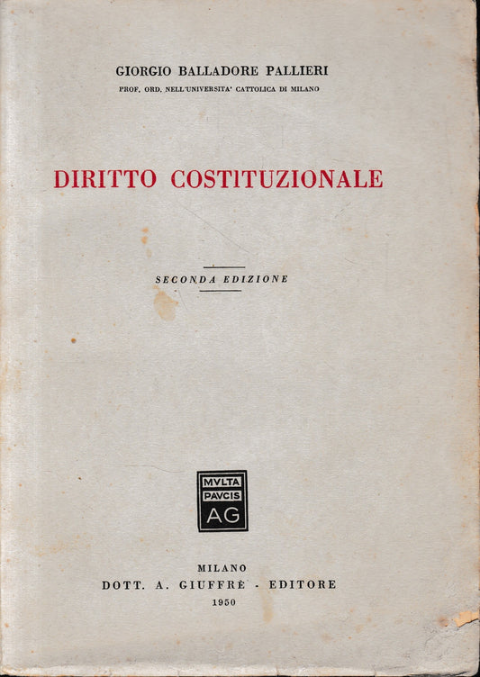 Diritto costituzionale - copertina