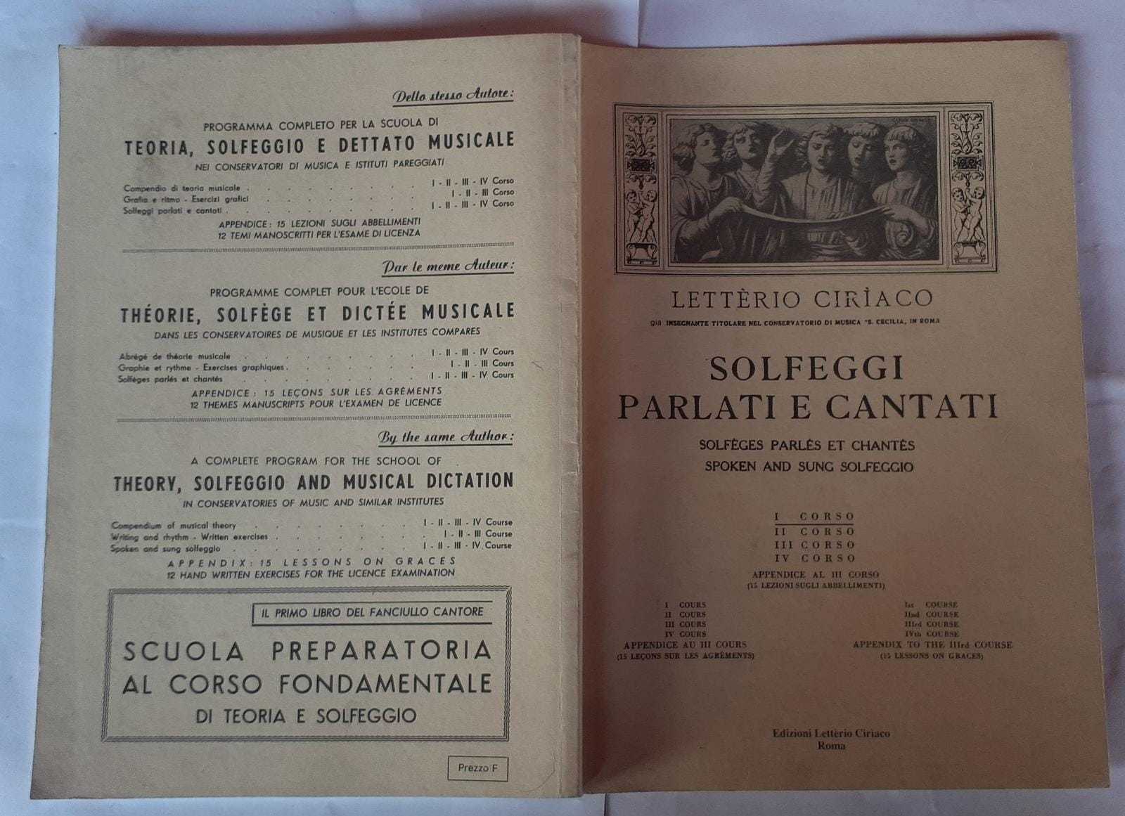 Solfeggi parlati e cantati 1° Corso. Parte 1° - copertina
