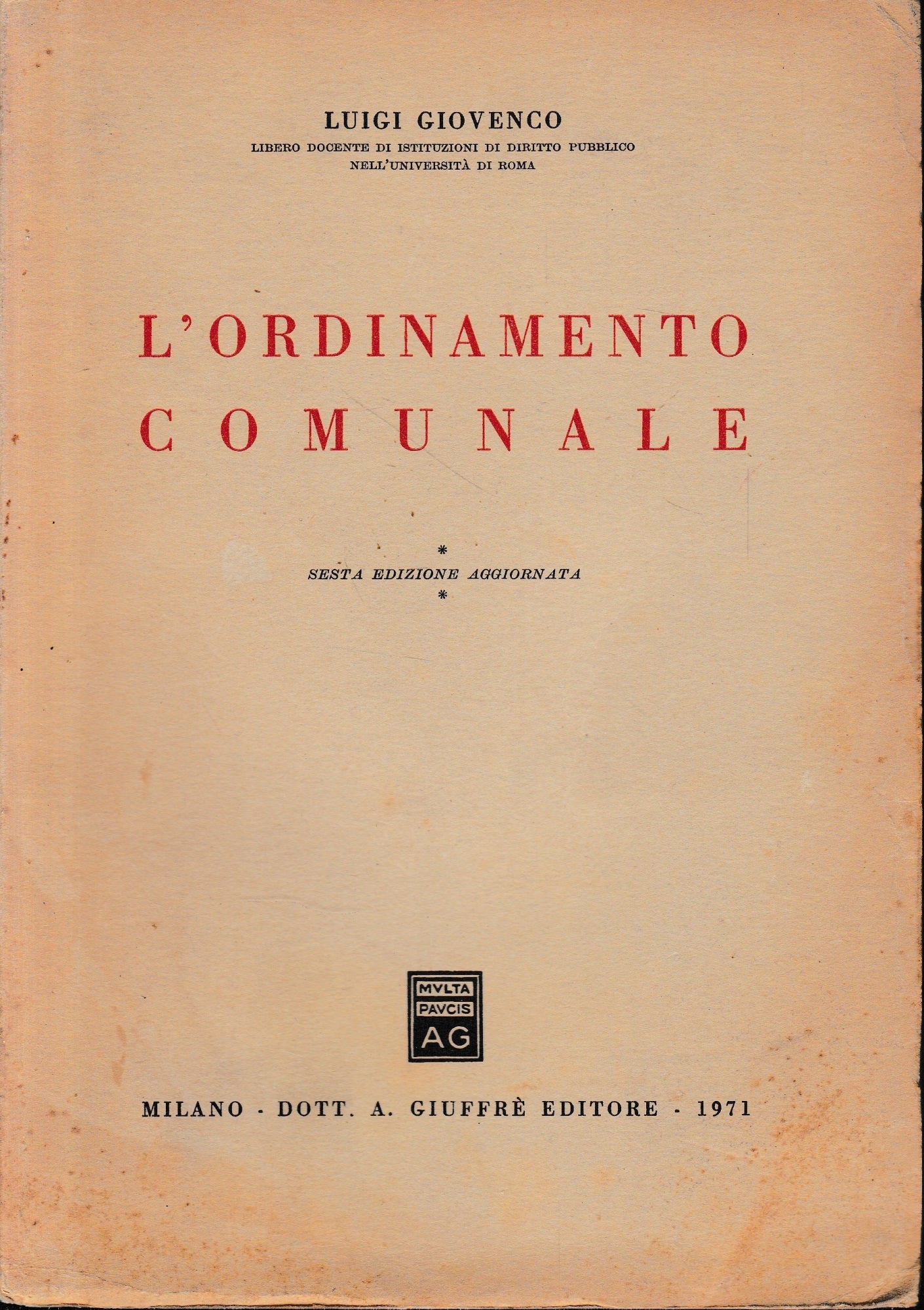 L'ordinamento comunale - copertina