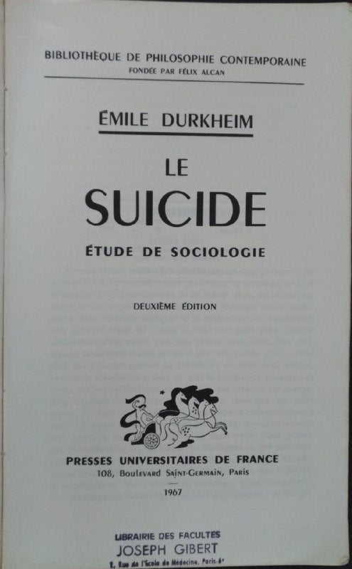 Le suicide. Etude de sociologie - copertina