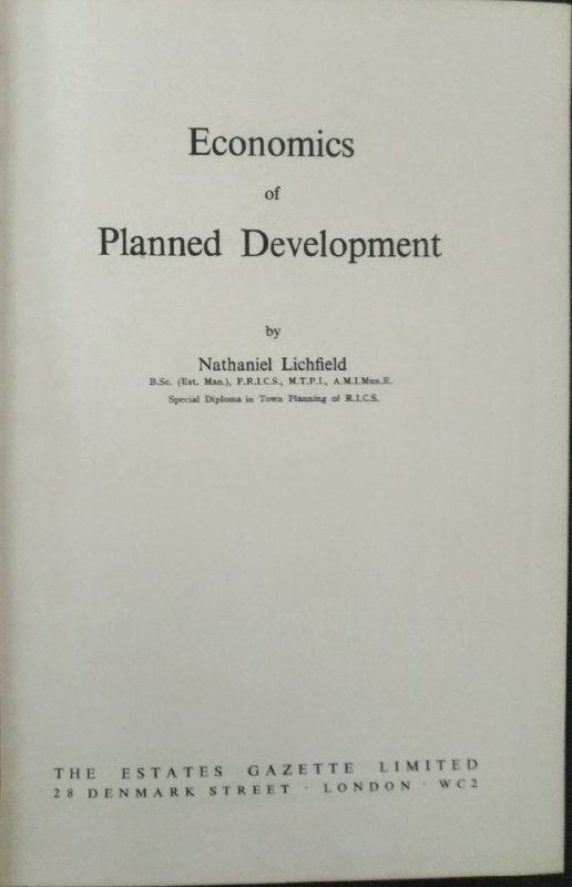 Economics of planned development - copertina