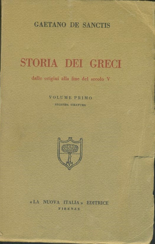 Storia dei greci dalle origini alla fine sel secolo V. 2 volumi - copertina