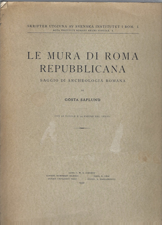 Le mura di Roma repubblicana - copertina