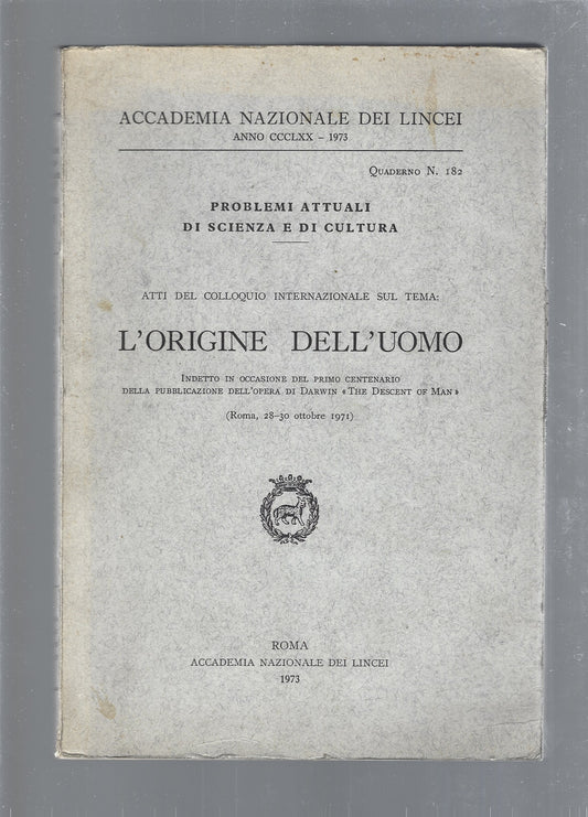 L'origine dell'uomo - copertina