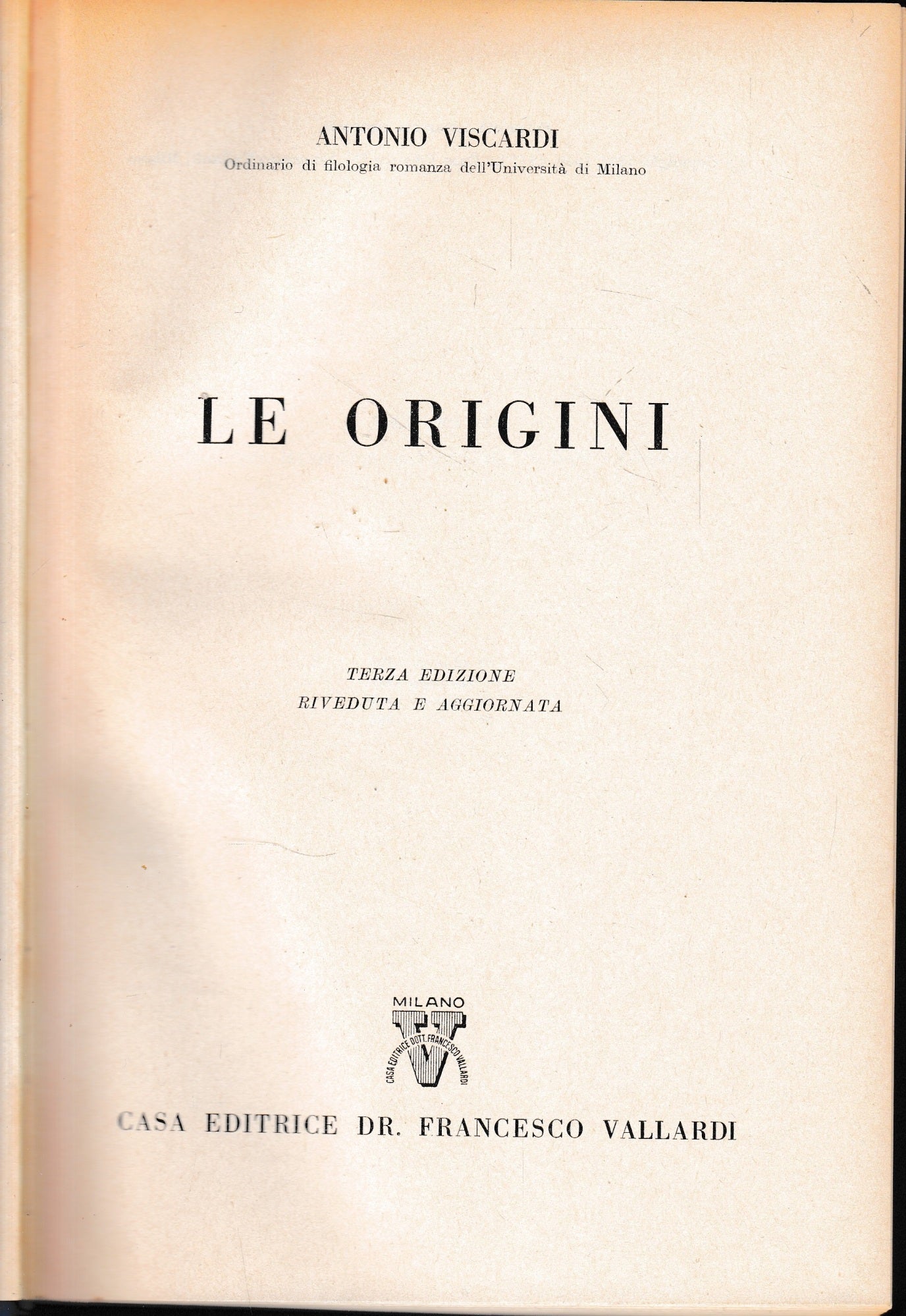 Storia Letteraria d'Italia: Le origini - copertina