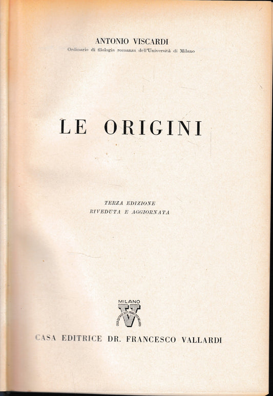 Storia Letteraria d'Italia: Le origini - copertina