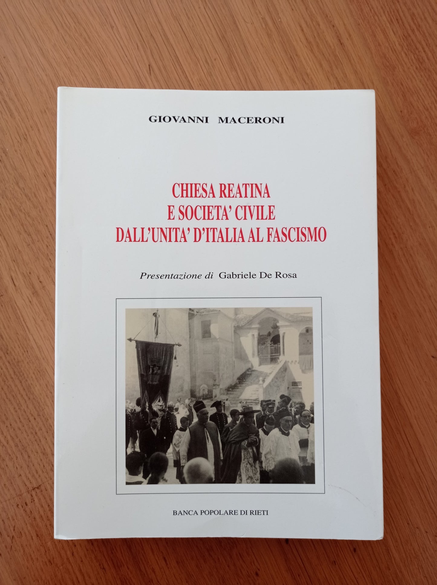 Chiesa reatina e società civile dall'Unità D'Italia al Fascismo - copertina