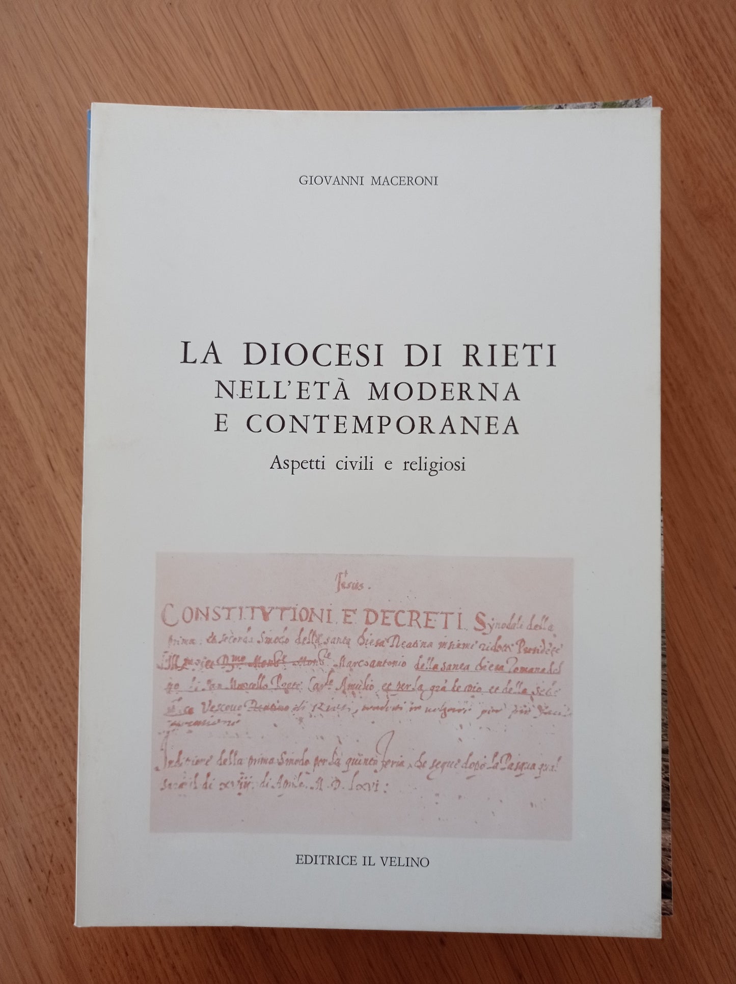 La Diocesi di Rieti nell'età moderna e contemporanea Aspetti civili e religiosi - copertina