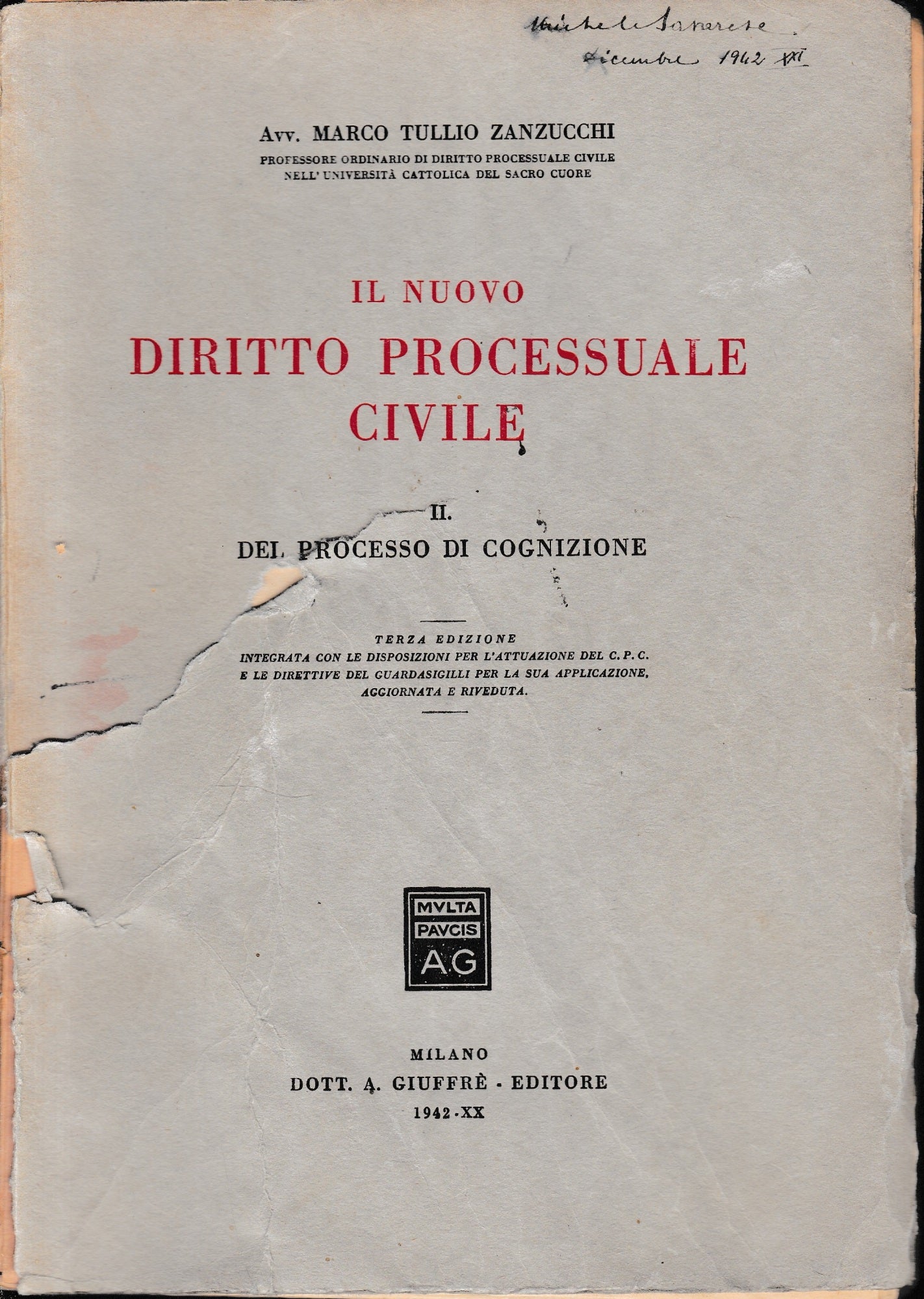 Il nuovo Diritto Processuale Civile, II: del processo di cognizione - copertina