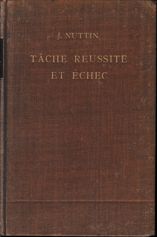 Tâche réussite et échec, théorie de la conduite humaine - copertina