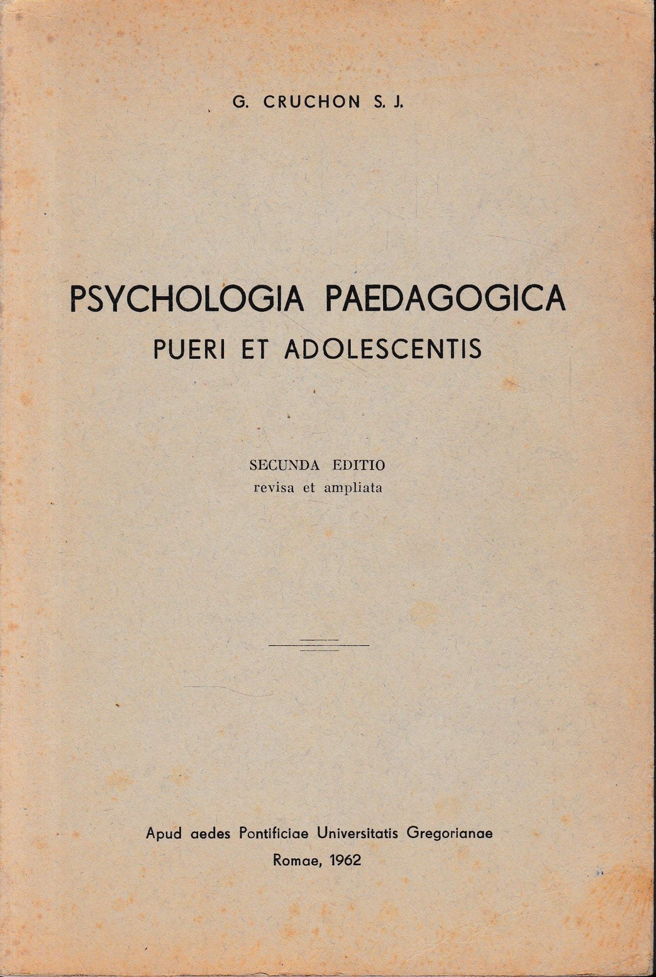 Psychologia Paedagogica. Pueri et adolescentis - copertina