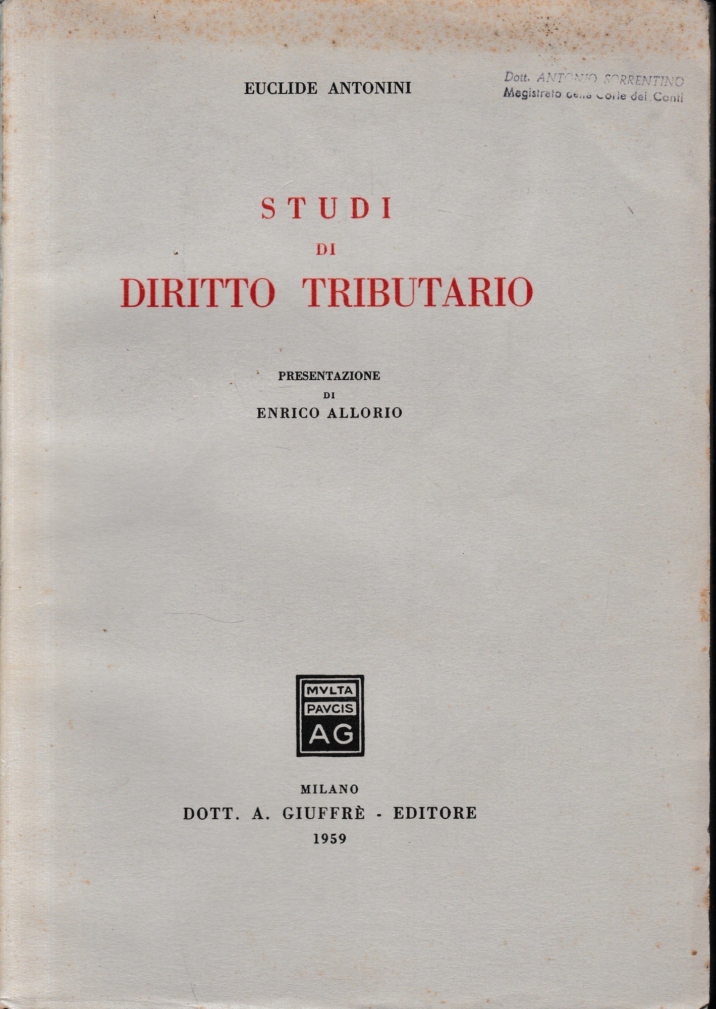 Studi di Diritto Tributario - copertina
