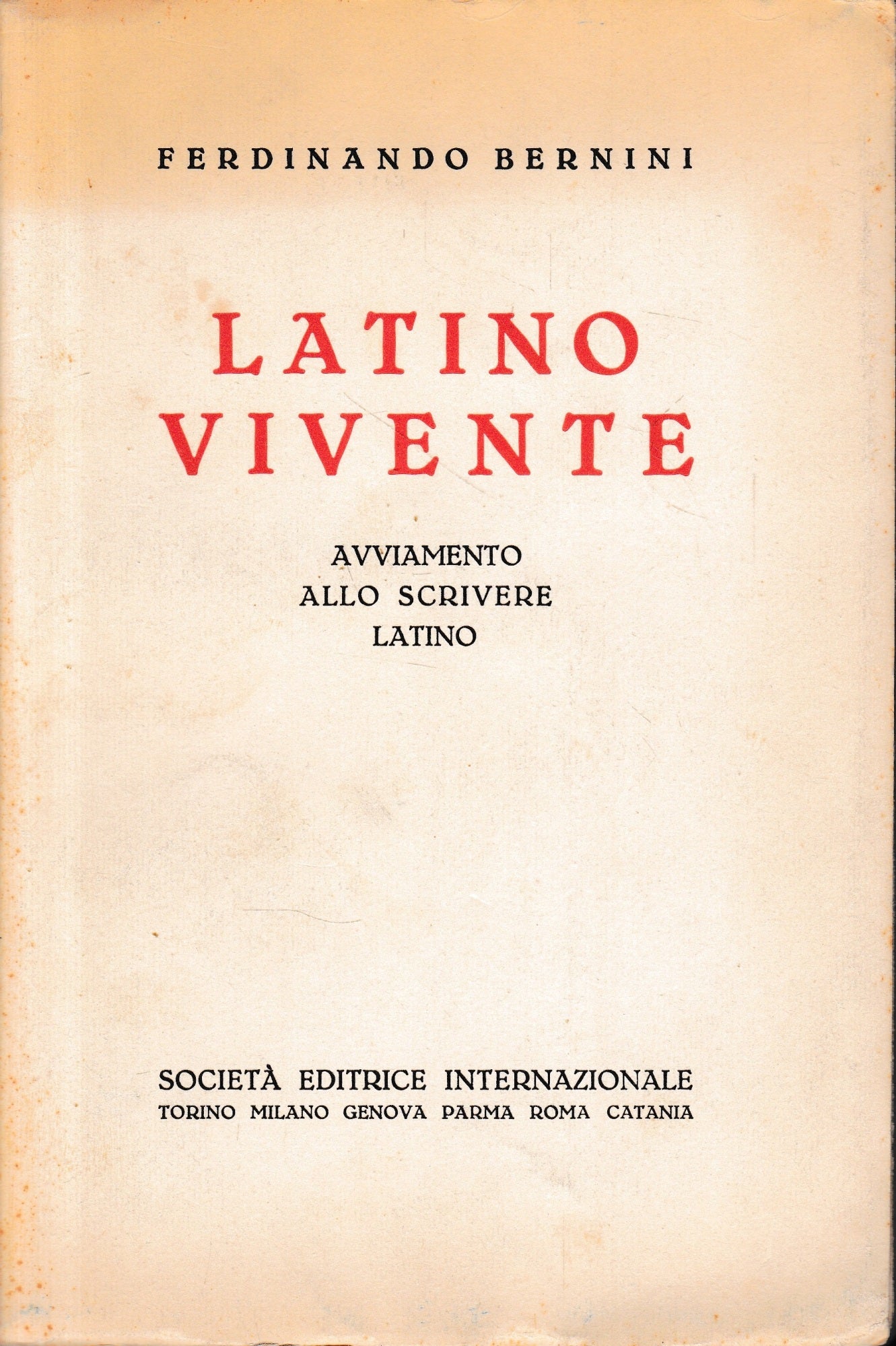 Latino viente. Avviamento allo scrivere latino - copertina
