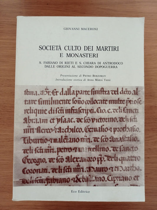 Società culto dei martiri e monasteri - copertina