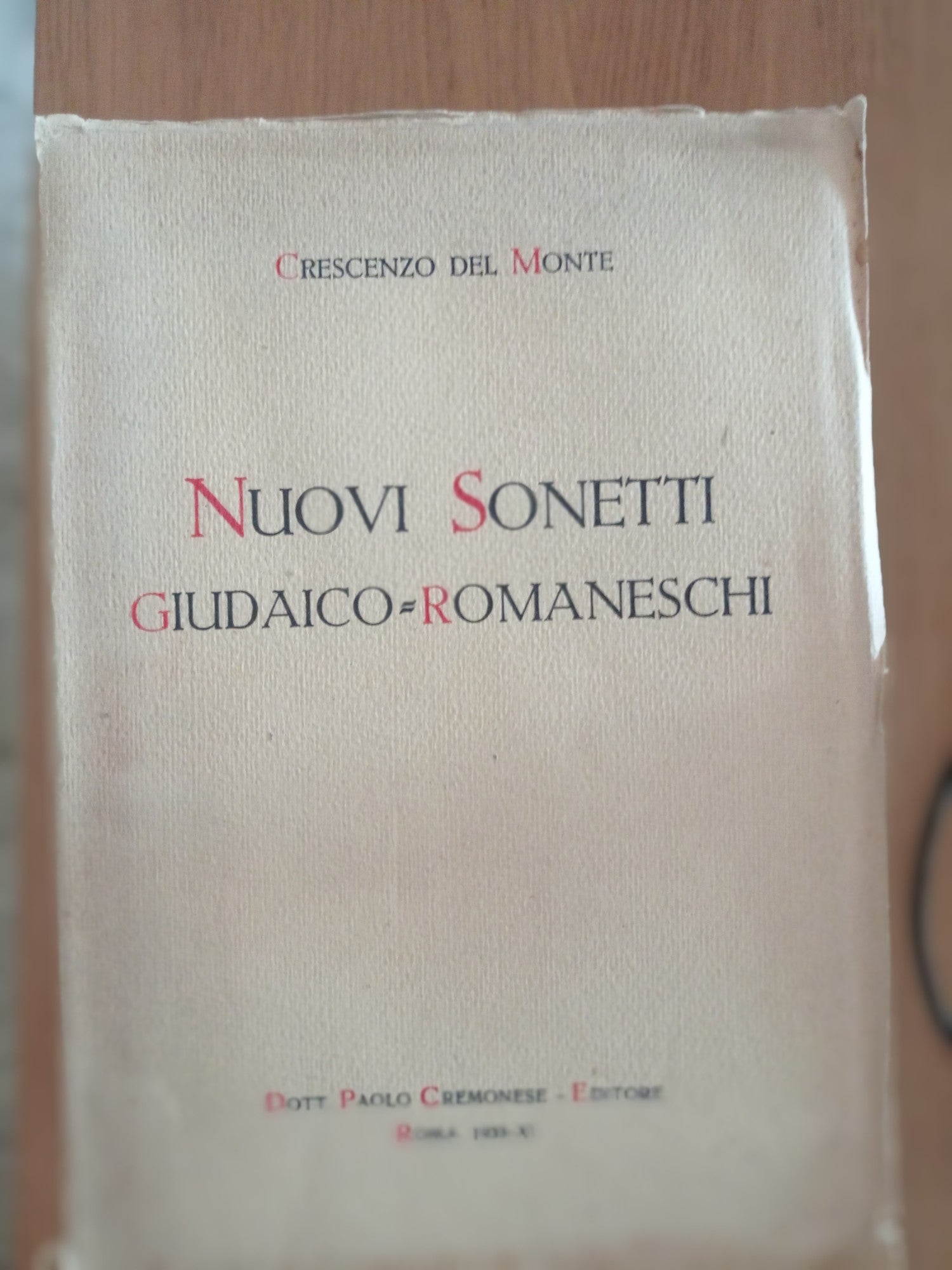 Nuovi sonetti giudaico - romaneschi - copertina