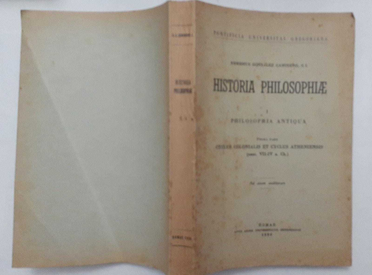 Historia Philosophiae  Volume1. Philosophia Antiqua. Prima Pars. Cyclus Colonialis Et Cyclus Atheniensis (Sec. VII-IV A. C.) - copertina