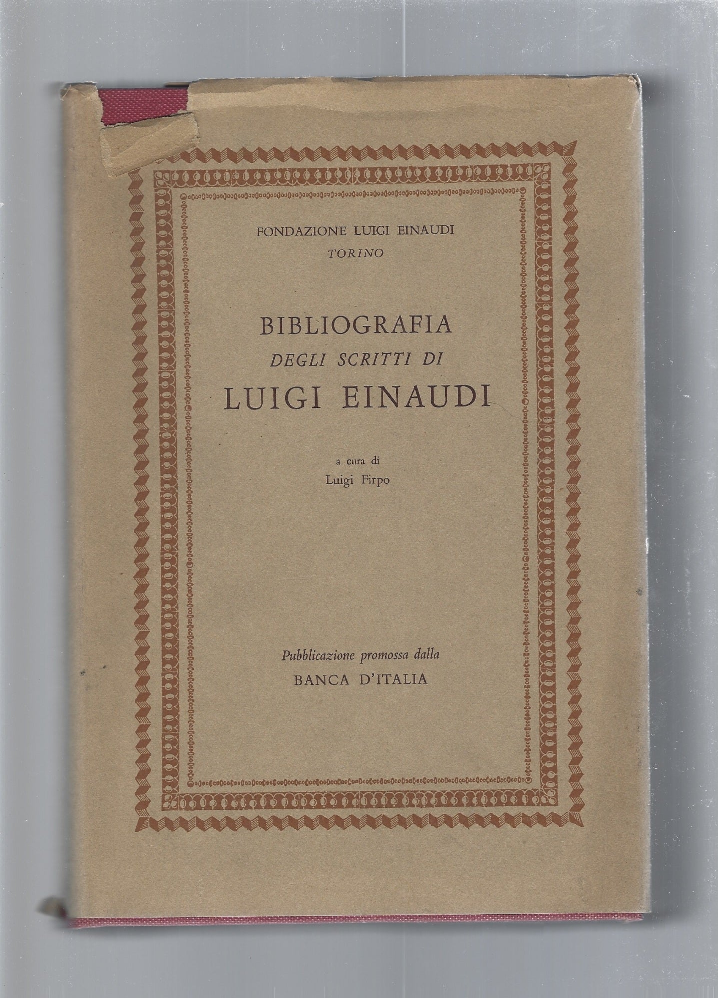 Bibliografia degli scritti di Luigi Einaudi - copertina